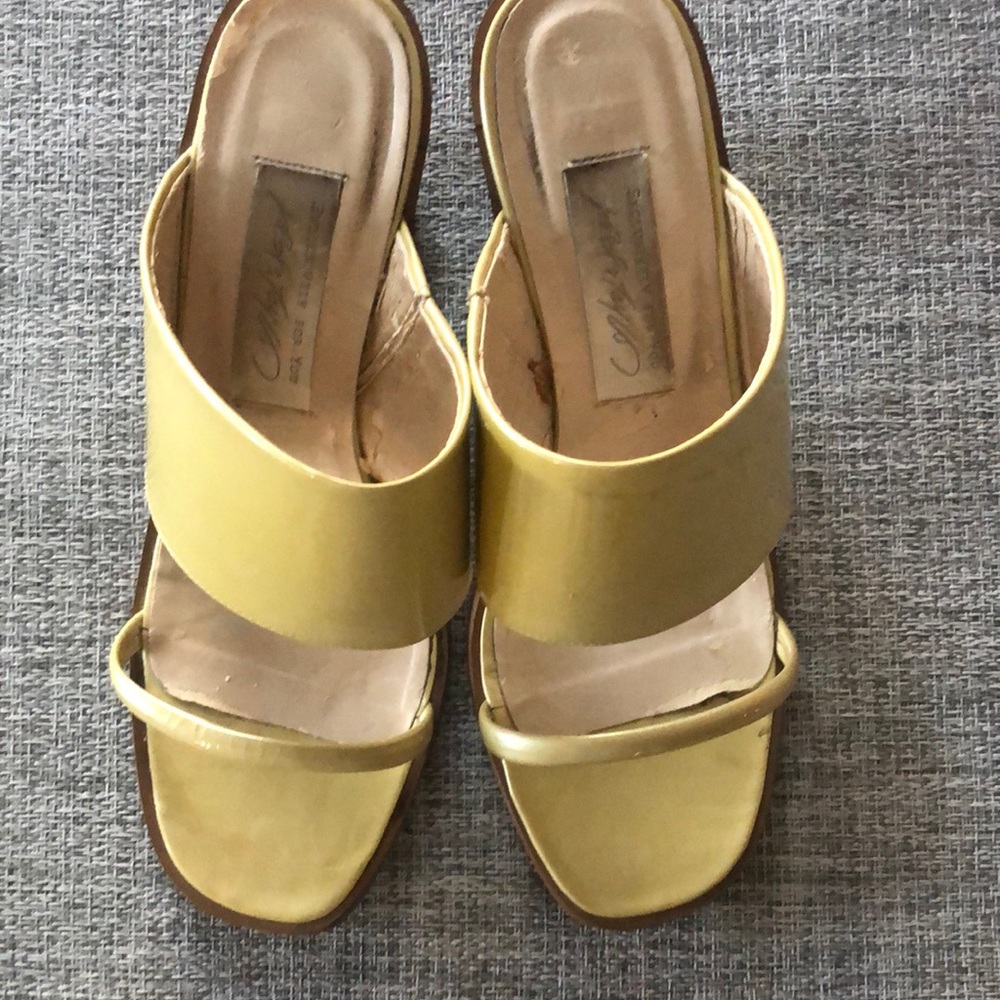 Gold strap sandals